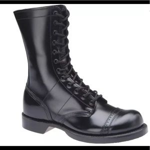 Black Leather Combat Boots